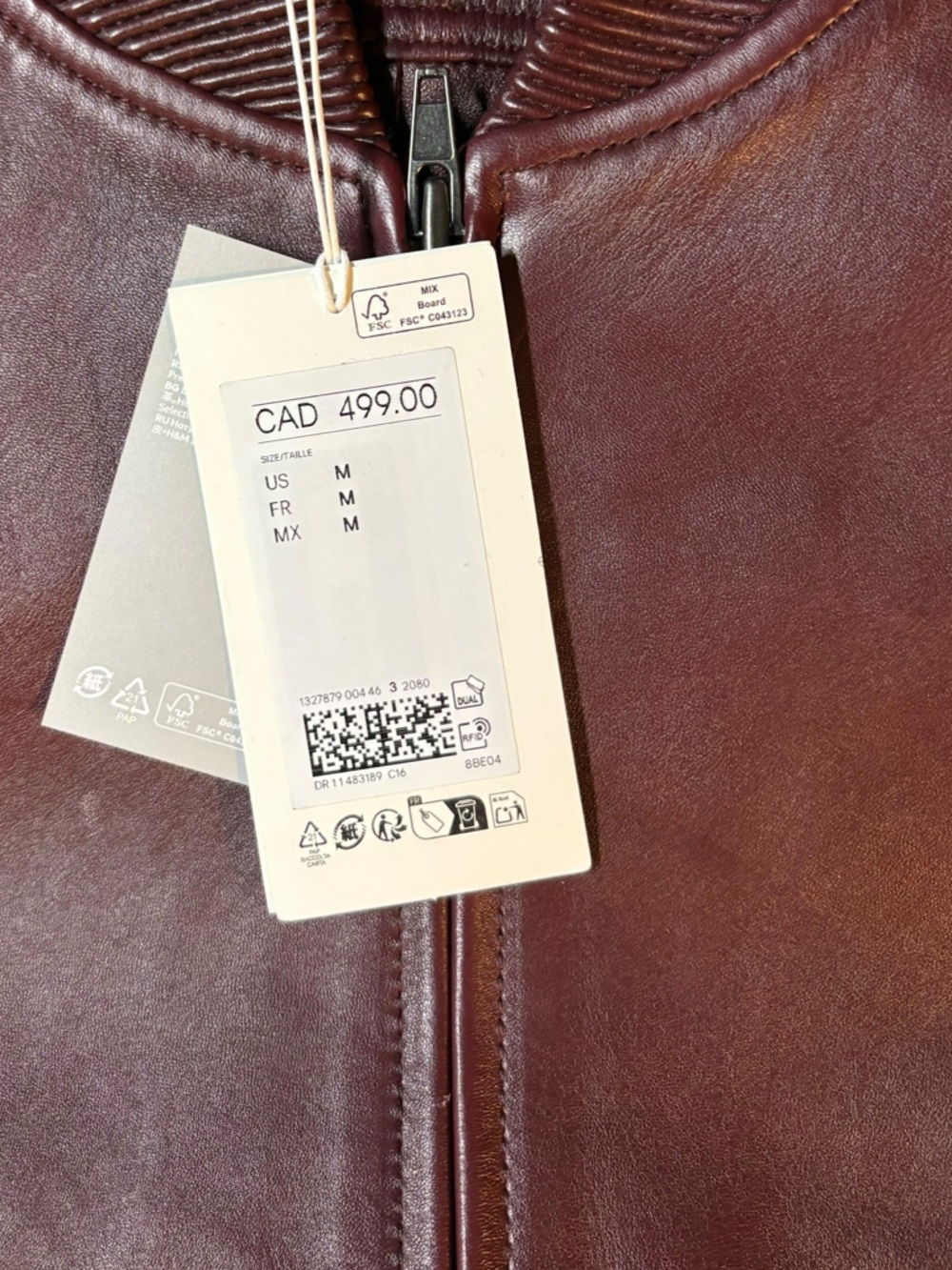 H&M STUDIO COLLECTION 2026 NWT Burgundy
Leather Bomber Jacket in Sz M - Picture 13 of 16